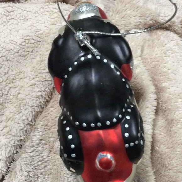 Harley style motorcycle glitter painted Christmas ornament - Picture 6 of 8